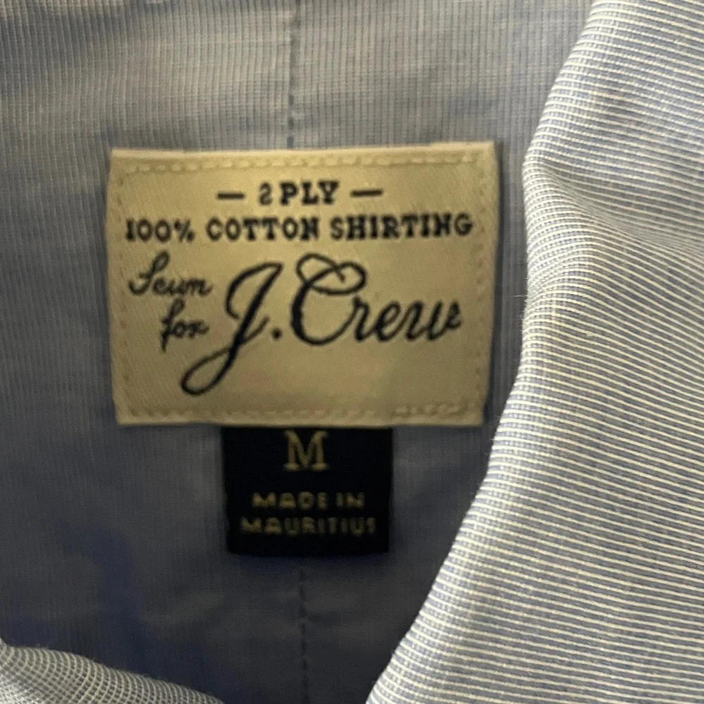 J. Crew Sky Blue Long-Sleeve Button-Down Shirt 100% Cotton